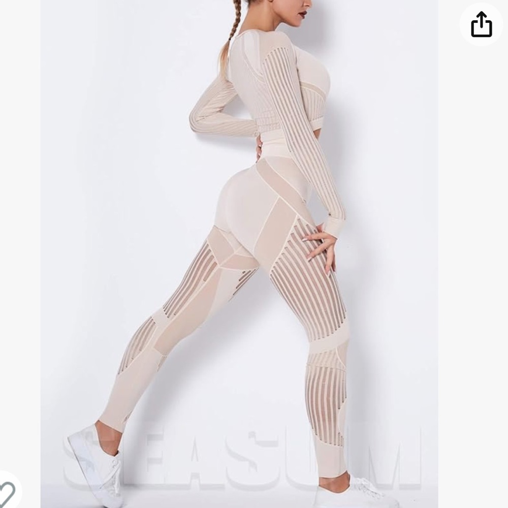 Beige blush workout set activewear